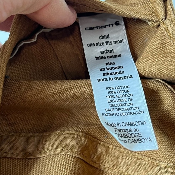 Carhartt Brown Cap Cotton Canvas Patch Emblem Logo Duck Canvas Fits Women - Picture 7 of 7